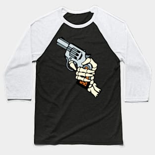 Skull and gun Baseball T-Shirt